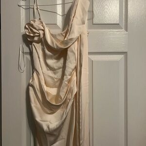 Leau Celine Corset Drape Satin Gown in Medium